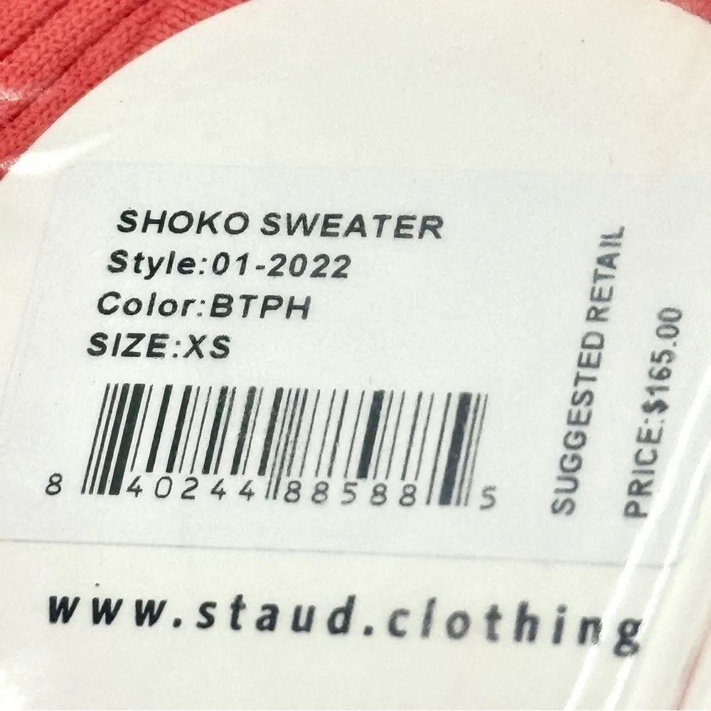 NWT Staud Shoko Sweater Dress in Bittersweet Peach Light Pink Blush Button Down